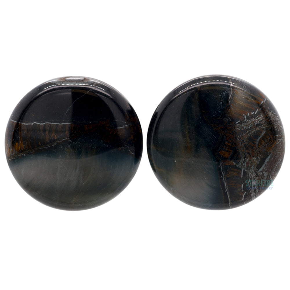Stone Plugs - Blue Tiger's Eye