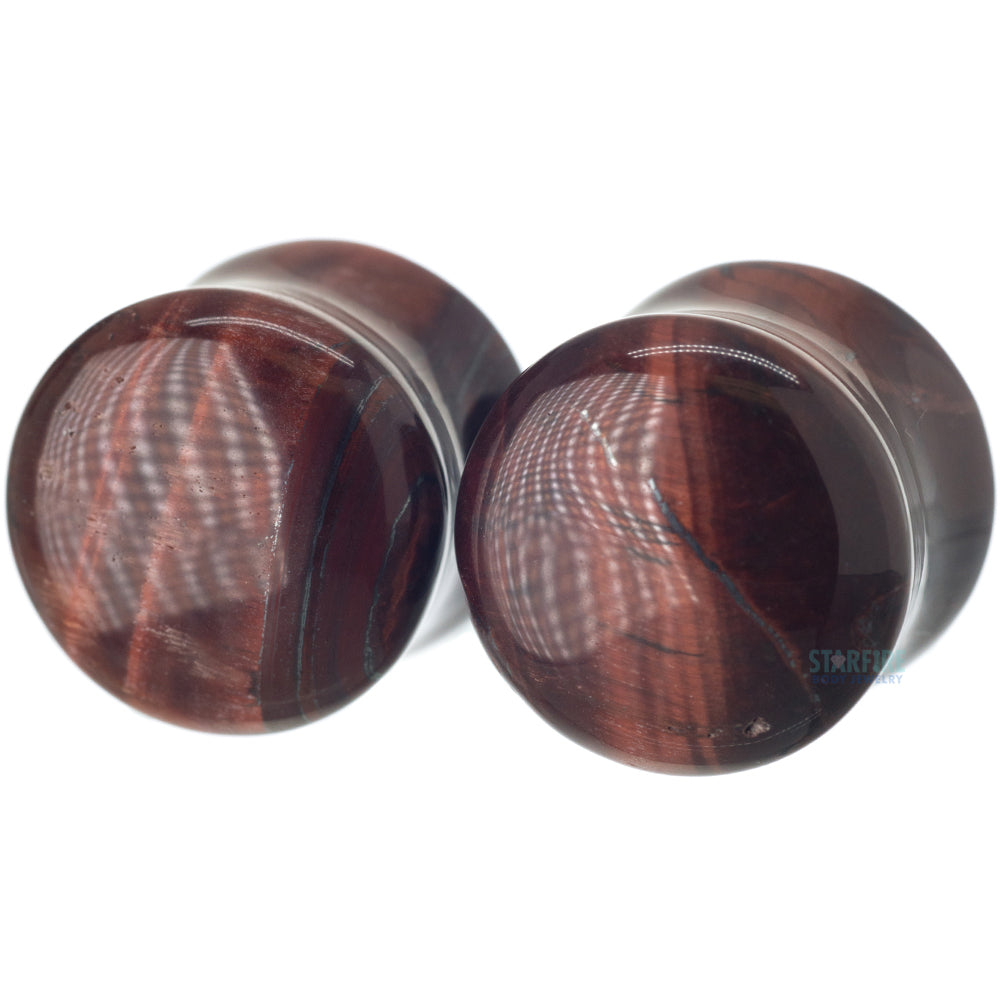 Stone Plugs - Red Tiger's Eye