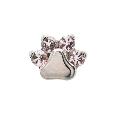 Faceted Gem Paw Print on Flatback