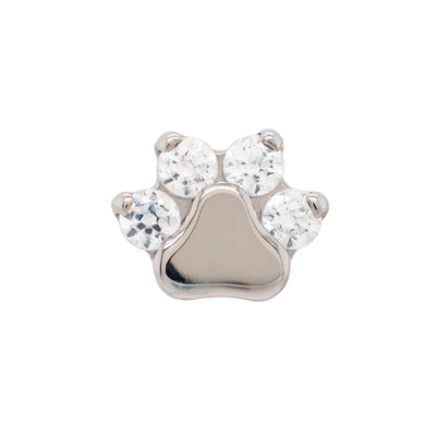 Faceted Gem Paw Print on Flatback