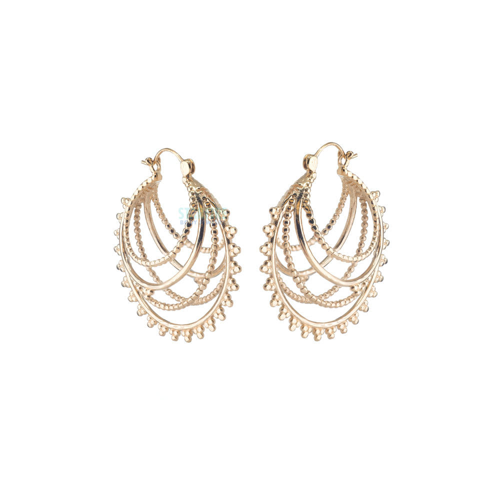 Beaded Warrior Hoop Earrings