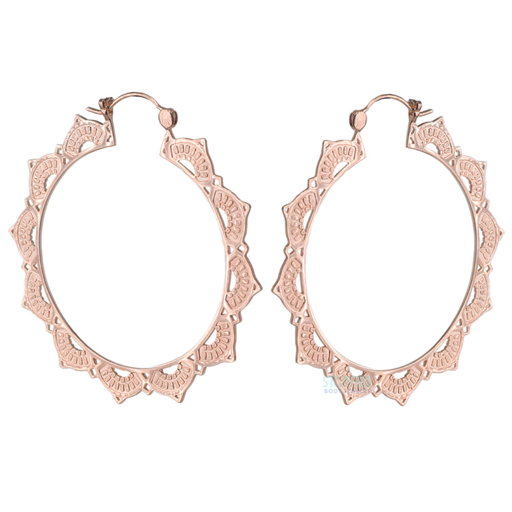 Lotus Hoop Earrings