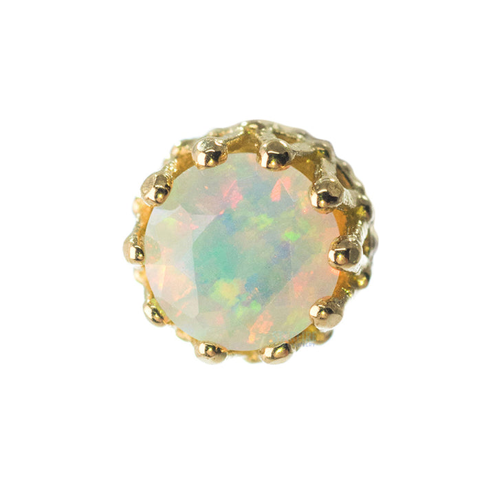 4mm "King" Crown Threaded End in Gold with Brilliant-Cut Gem