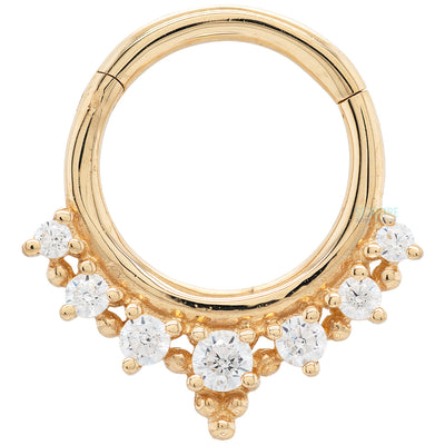 "Lala" Hinge Ring / Clicker in Gold with CZ's