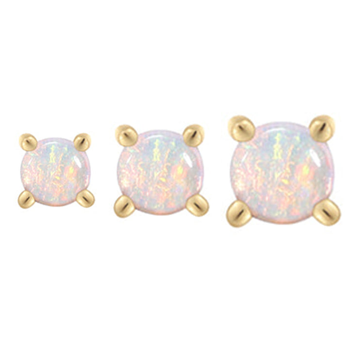 threadless: Prong-Set Genuine Opal End in Gold
