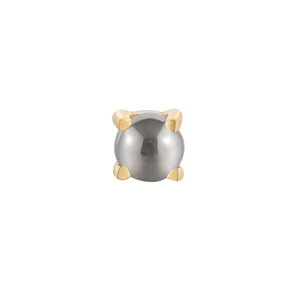 threadless: Prong-Set Pyrite End in Gold