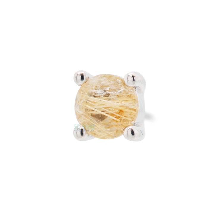threadless: Prong-Set Rutilated Quartz End in Gold