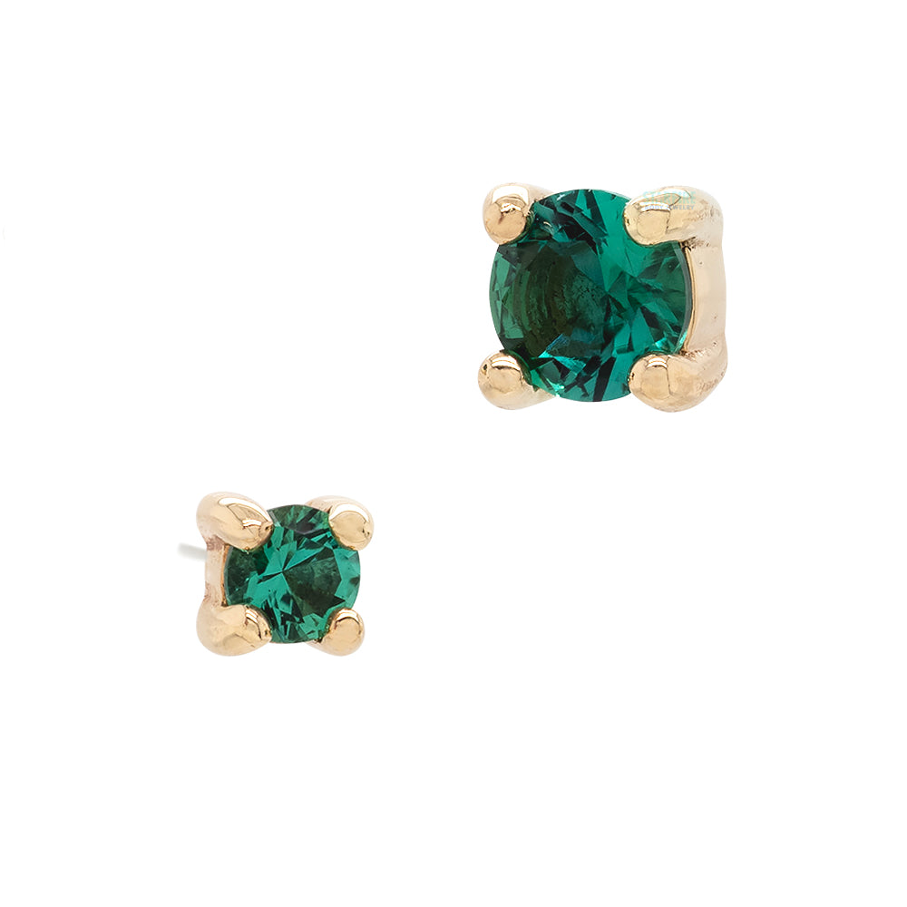 threadless: Prong-Set Emerald End in Gold