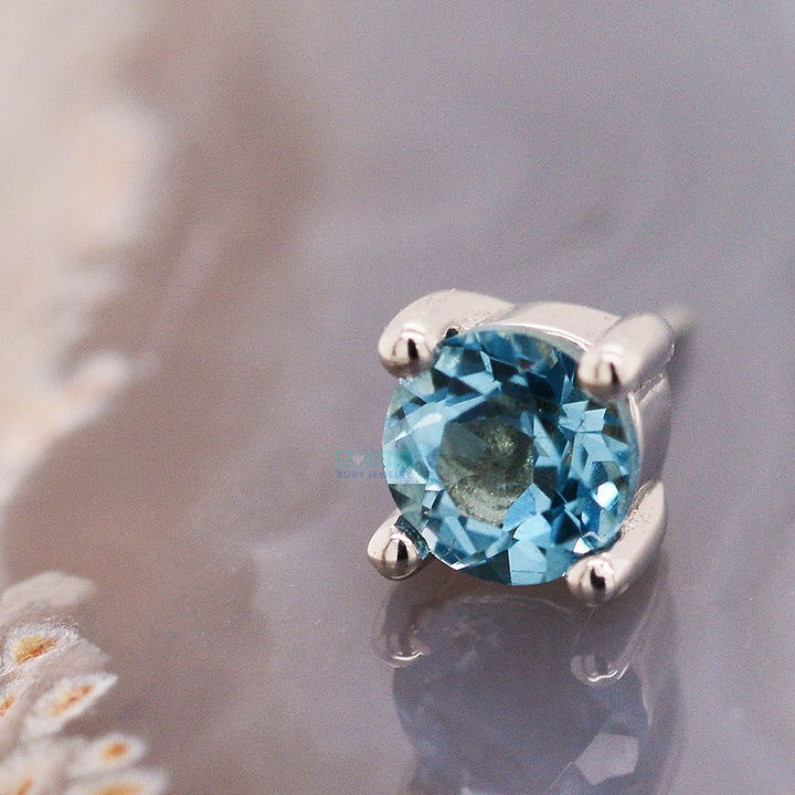 threadless: Prong-Set London Blue Topaz End in Gold