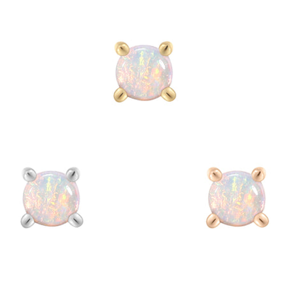 threadless: Prong-Set Genuine Opal End in Gold