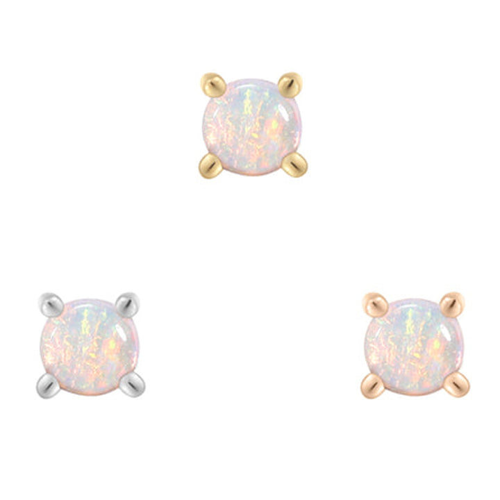 threadless: Prong-Set Genuine Opal End in Gold