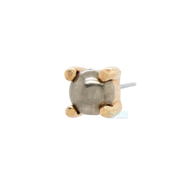 threadless: Prong-Set Pyrite End in Gold
