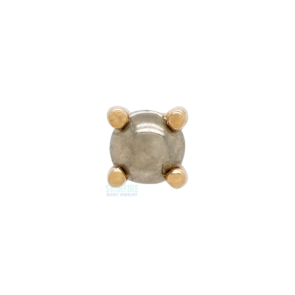 threadless: Prong-Set Pyrite End in Gold