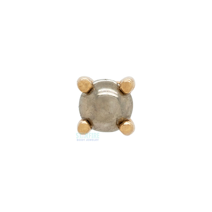 threadless: Prong-Set Pyrite End in Gold