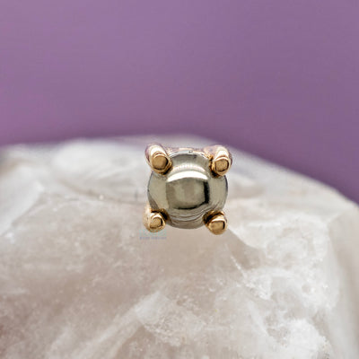 threadless: Prong-Set Pyrite End in Gold