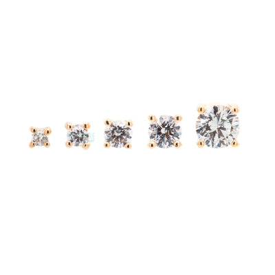 threadless: Prong-Set White CZ End in Gold
