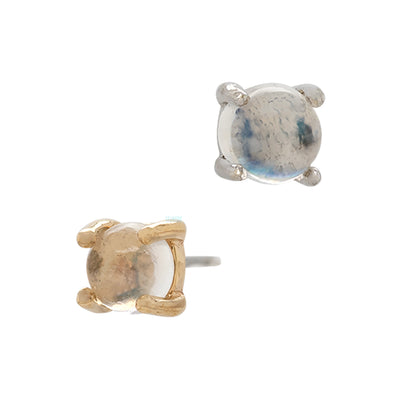 threadless: Prong-Set Rainbow Moonstone End in Gold