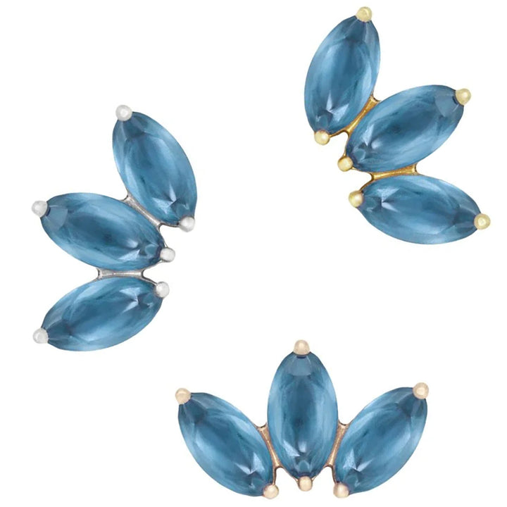 threadless: "Mini Moet" End in Gold with Sandblasted London Blue Topaz