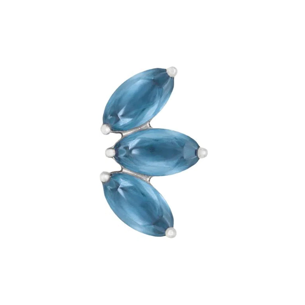 threadless: "Mini Moet" End in Gold with Sandblasted London Blue Topaz