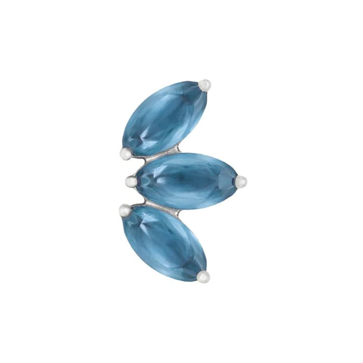 threadless: "Mini Moet" End in Gold with Sandblasted London Blue Topaz