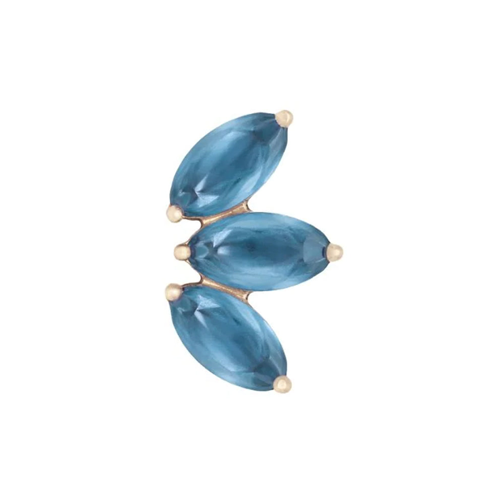 threadless: "Mini Moet" End in Gold with Sandblasted London Blue Topaz