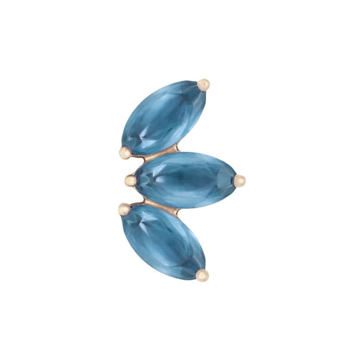 threadless: "Mini Moet" End in Gold with Sandblasted London Blue Topaz