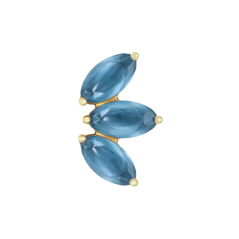 threadless: "Mini Moet" End in Gold with Sandblasted London Blue Topaz