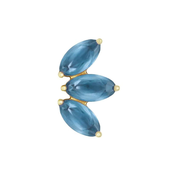 threadless: "Mini Moet" End in Gold with Sandblasted London Blue Topaz