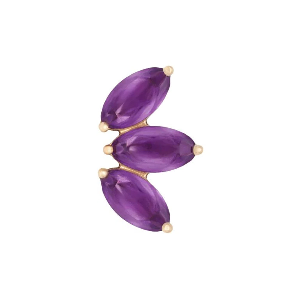 threadless: "Mini Moet" End in Gold with Sandblasted Amethyst