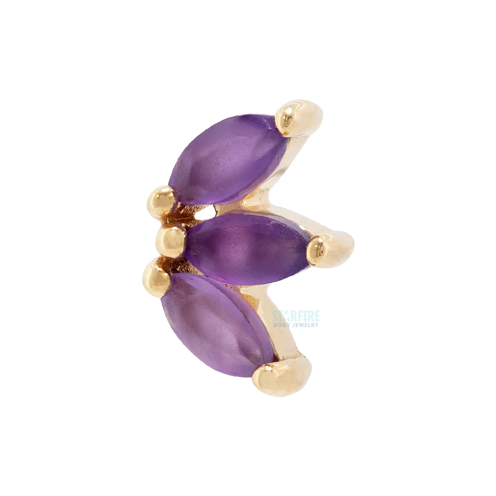 threadless: "Mini Moet" End in Gold with Sandblasted Amethyst