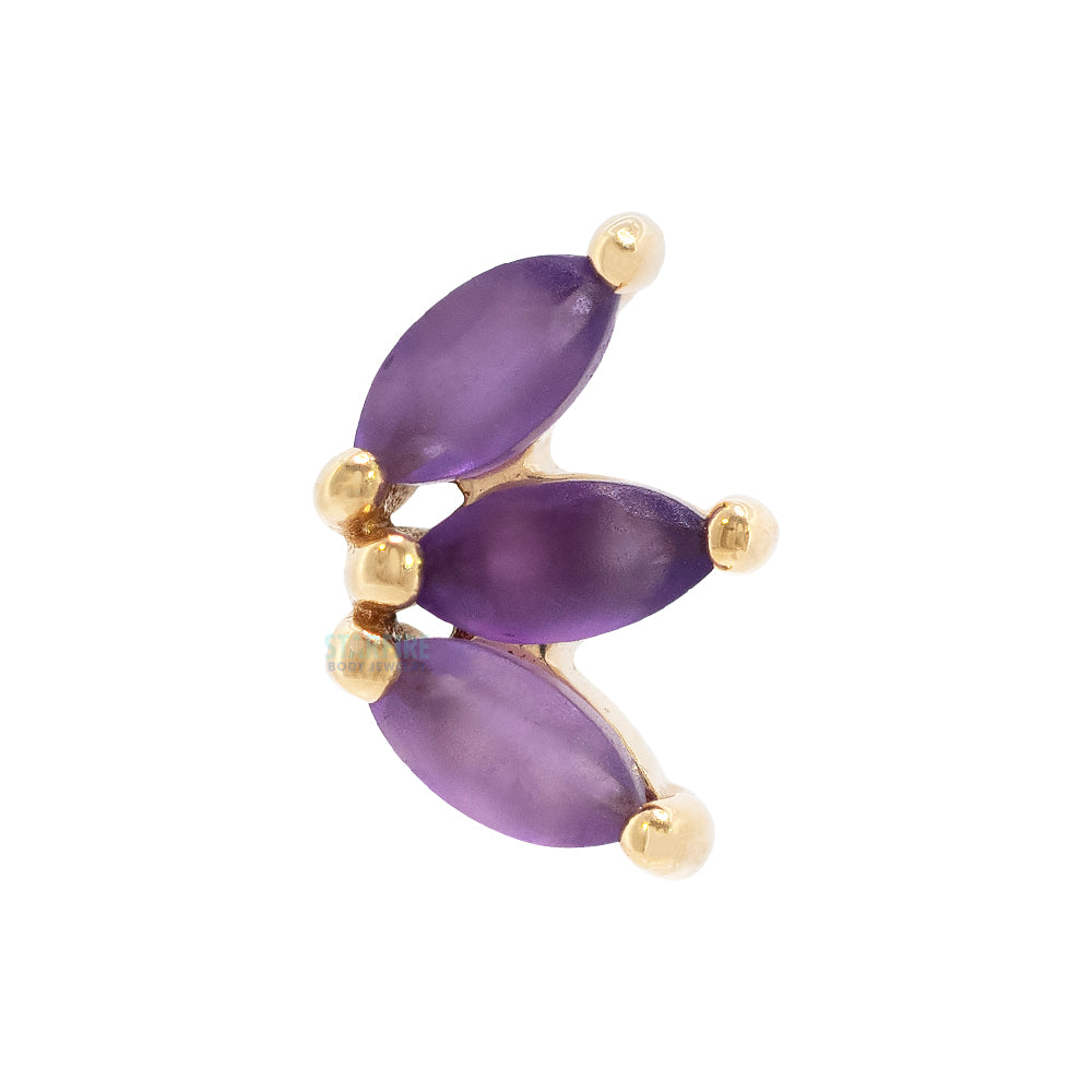 threadless: "Mini Moet" End in Gold with Sandblasted Amethyst