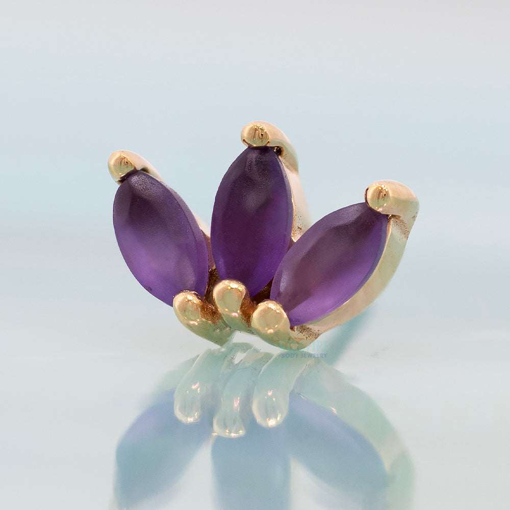 threadless: "Mini Moet" End in Gold with Sandblasted Amethyst