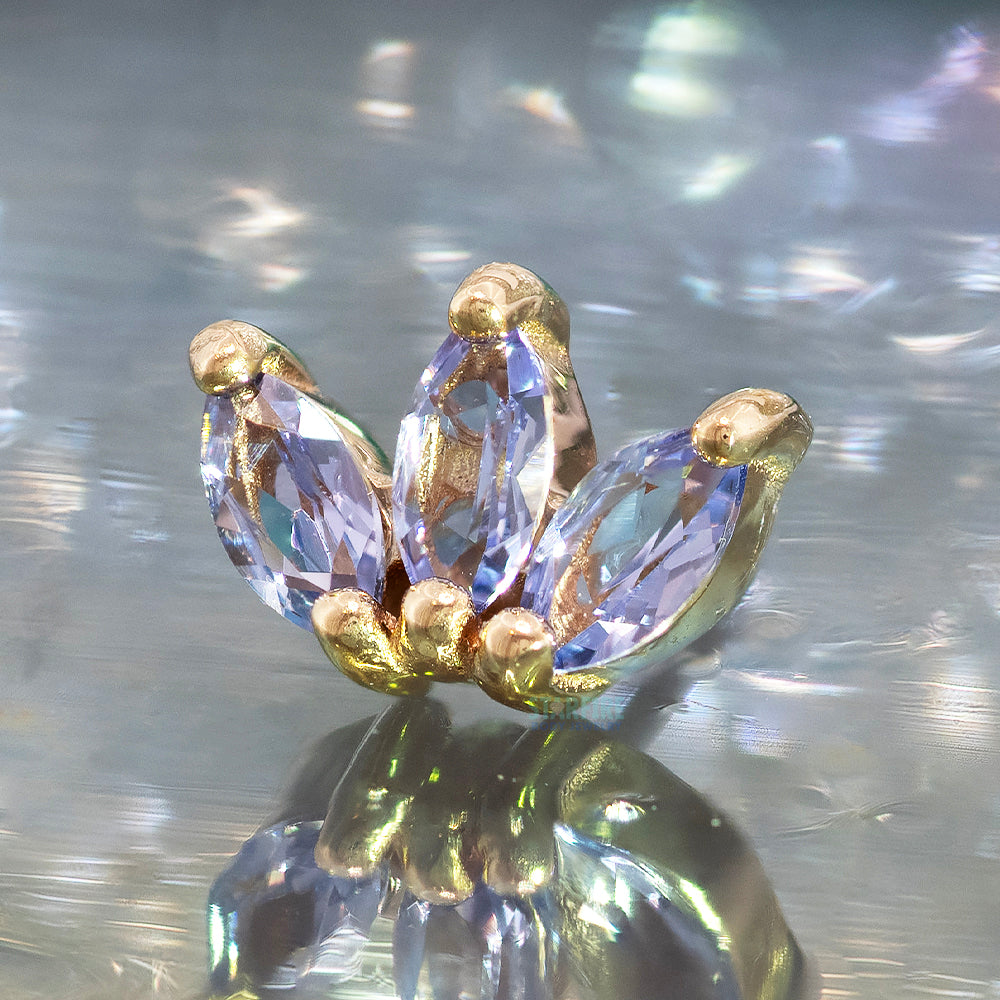 threadless: "Mini Moet" End in Gold with Tanzanites