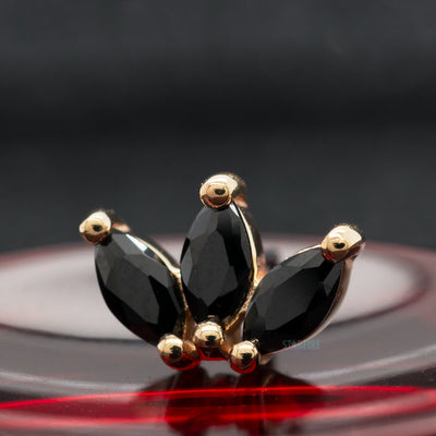 threadless: "Moet" End in Gold with Black Spinel