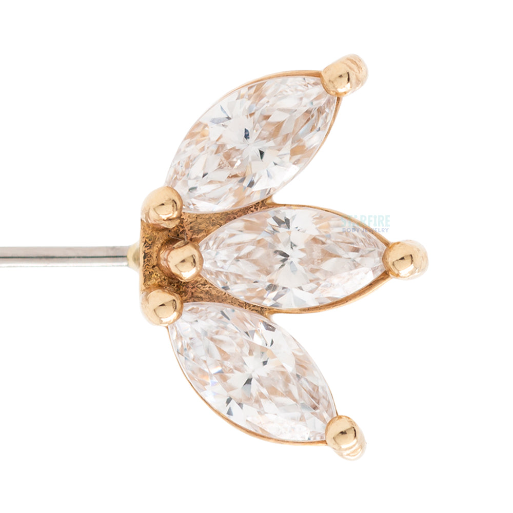 threadless: "Moet" Forward Facing End in Gold with CZ's