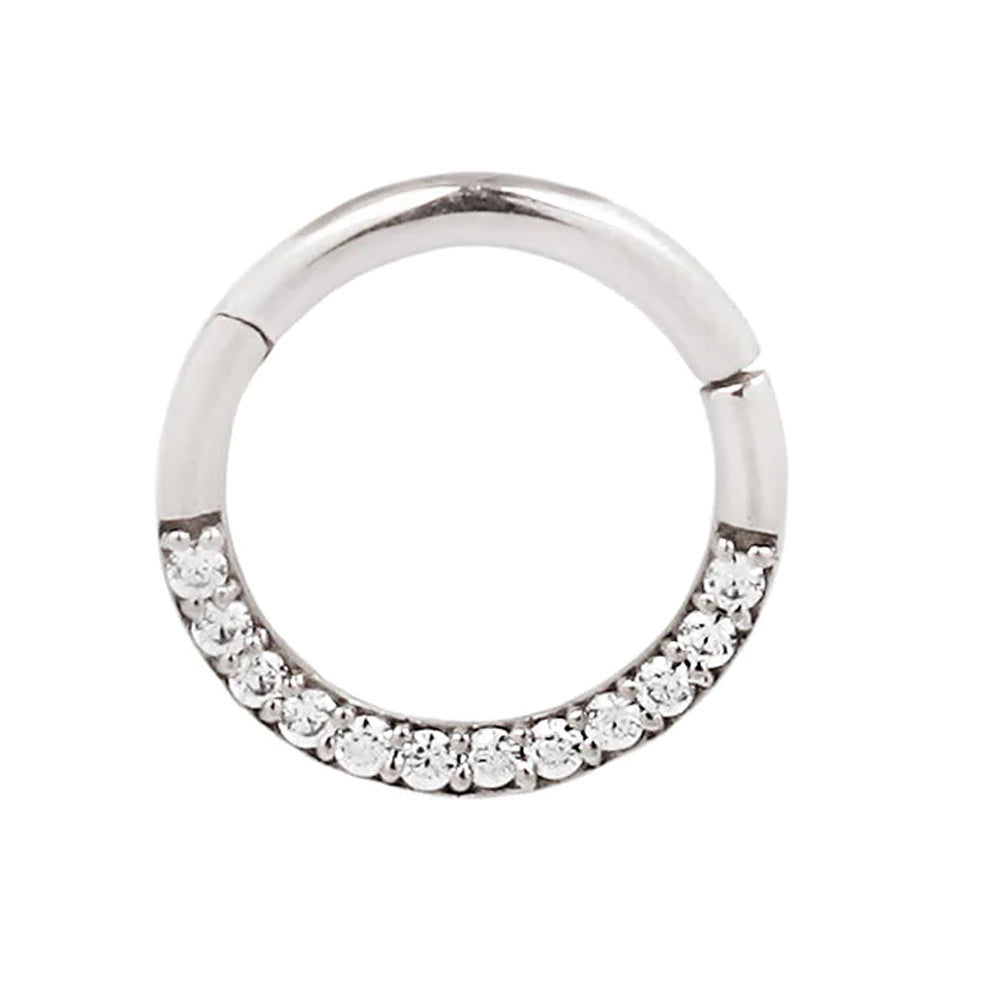 "Dia" Hinge Ring / Clicker in Gold with Diamonds