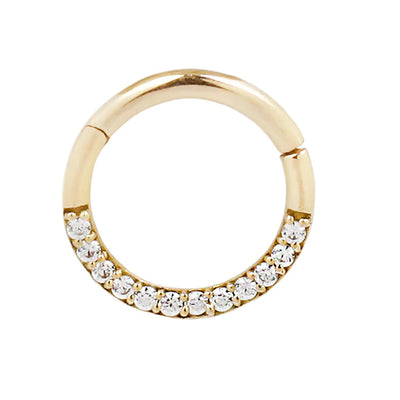 "Dia" Hinge Ring / Clicker in Gold with Diamonds