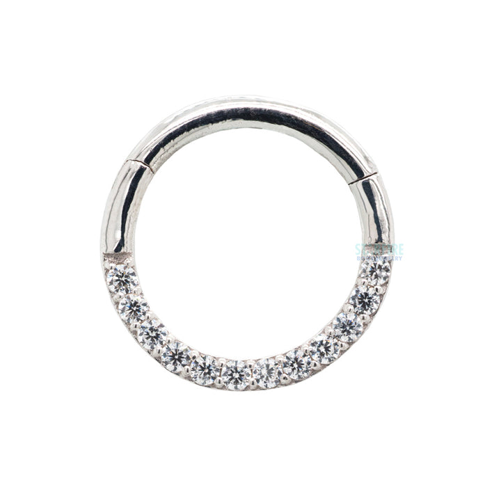 "Dia" Hinge Ring / Clicker in Gold with CZ's