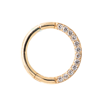 "Dia" Hinge Ring / Clicker in Gold with CZ's