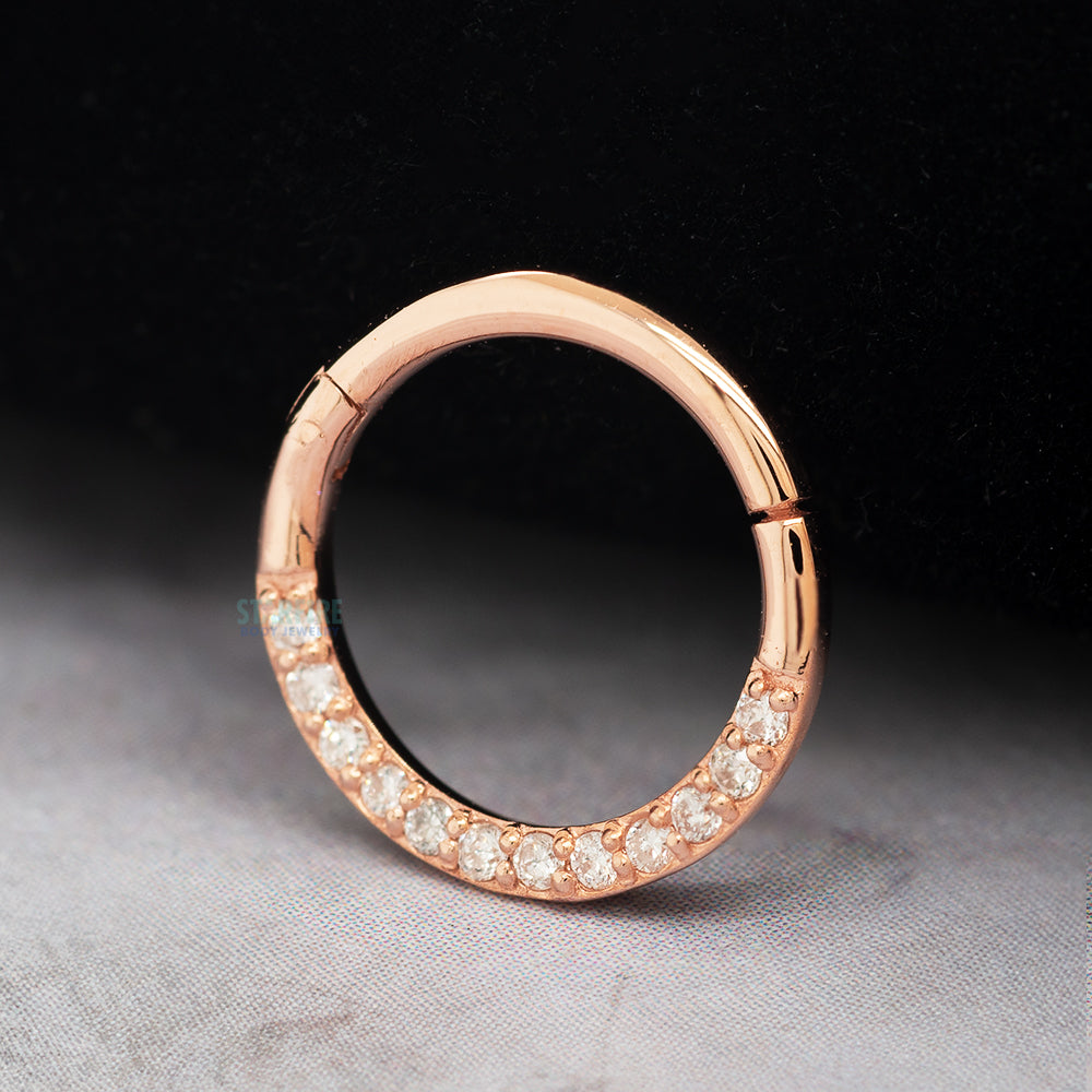 "Dia" Hinge Ring / Clicker in Gold with Diamonds