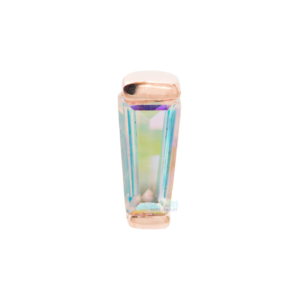 threadless: Tapered Baguette End in Gold with Mercury Mist Topaz
