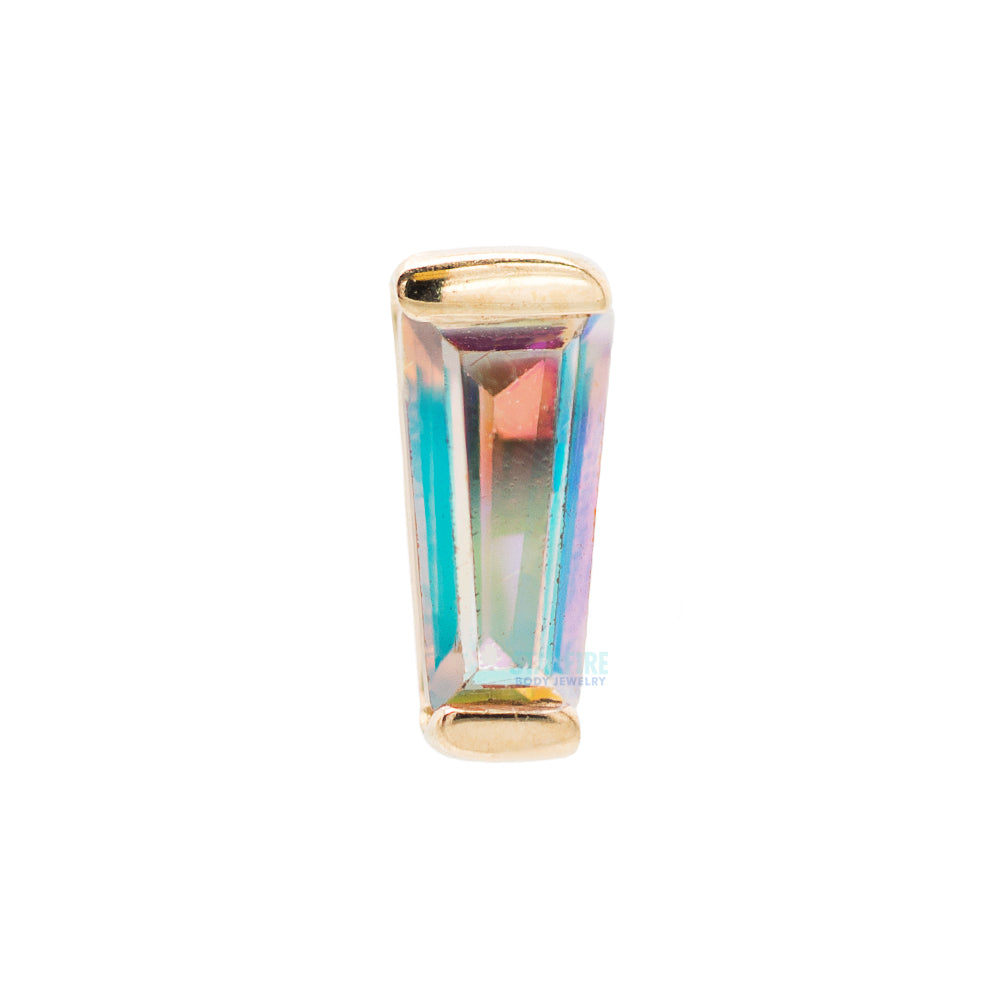 threadless: Tapered Baguette End in Gold with Mercury Mist Topaz