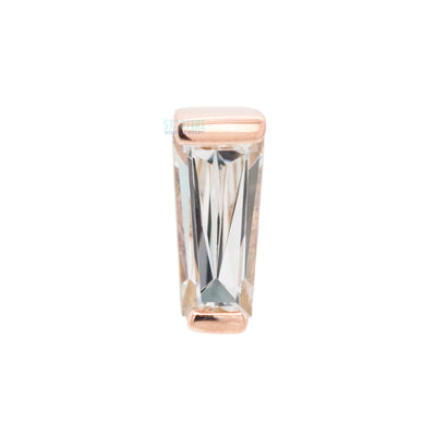 threadless: Tapered Baguette End in Gold with White CZ