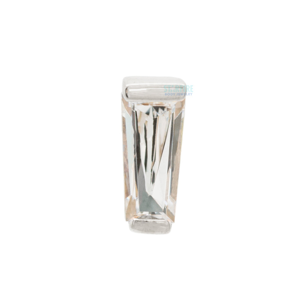 threadless: Tapered Baguette End in Gold with White CZ