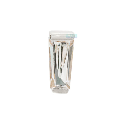 threadless: Tapered Baguette End in Gold with White CZ