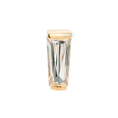 threadless: Tapered Baguette End in Gold with White CZ