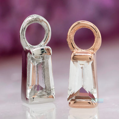 "La Madeleine" Charm in Gold with White Topaz