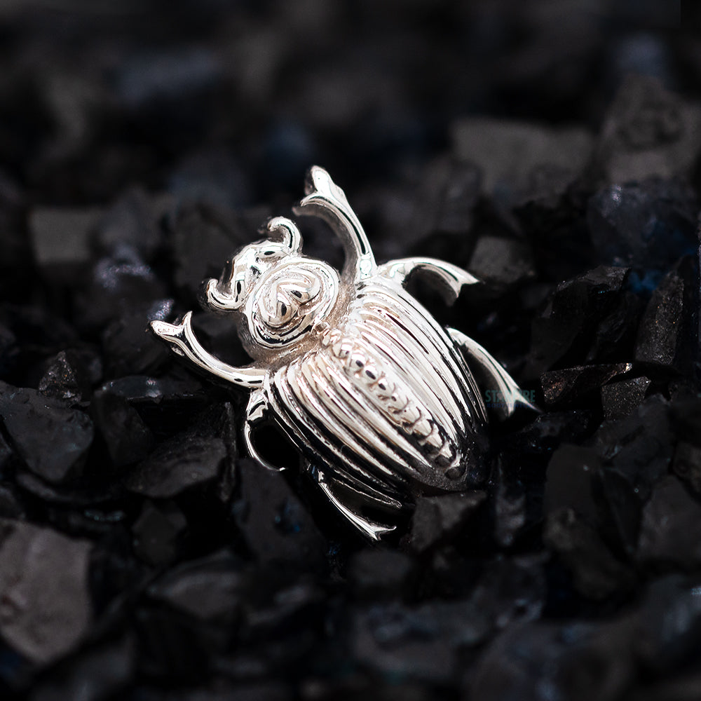 "Scarab Beetle" Threaded End in Gold & Platinum