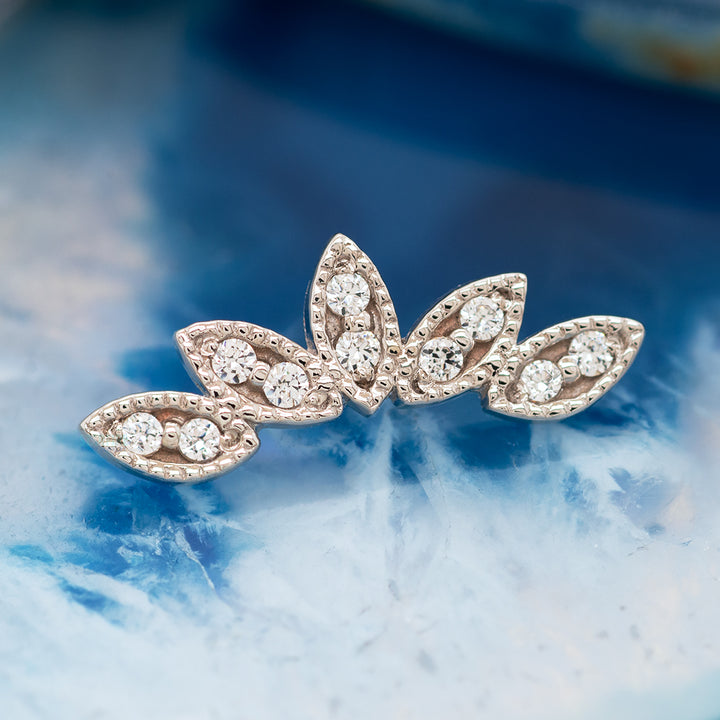 "Serenity" Threaded End in Gold & Platinum with White CZ's