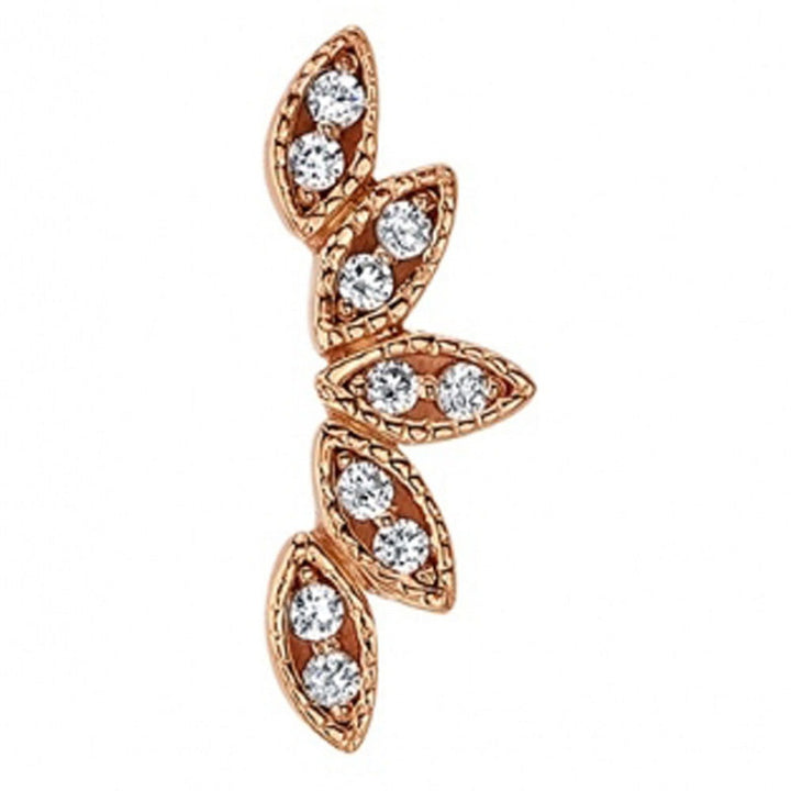 "Serenity" Threaded End in Gold with DIAMONDS